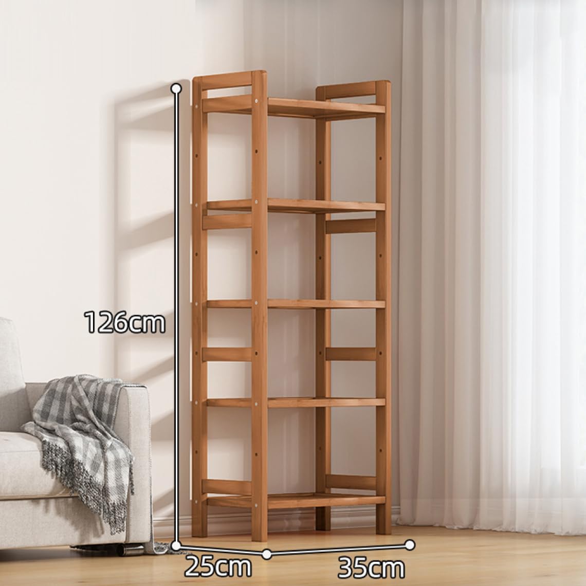 ✨️ナチュラルな竹製　オープンシェルフ　収納ラック　収納棚　木製　5段　新品 zt-sj-ztvz1021.jpg